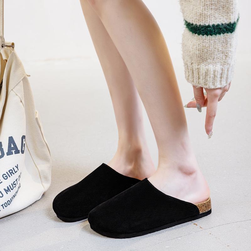 

Flat bottom half tray women, spring and summer 2025 new outer wear Birkenstocks, bag head without heel, half slippers, Maillard Jane 33