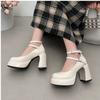 Women Pumps Shoes Cross Strap Ladies Shallow Dress Mary Jane Shoes Female Elegant High Heel Footwear Platform Heels Zapatillas