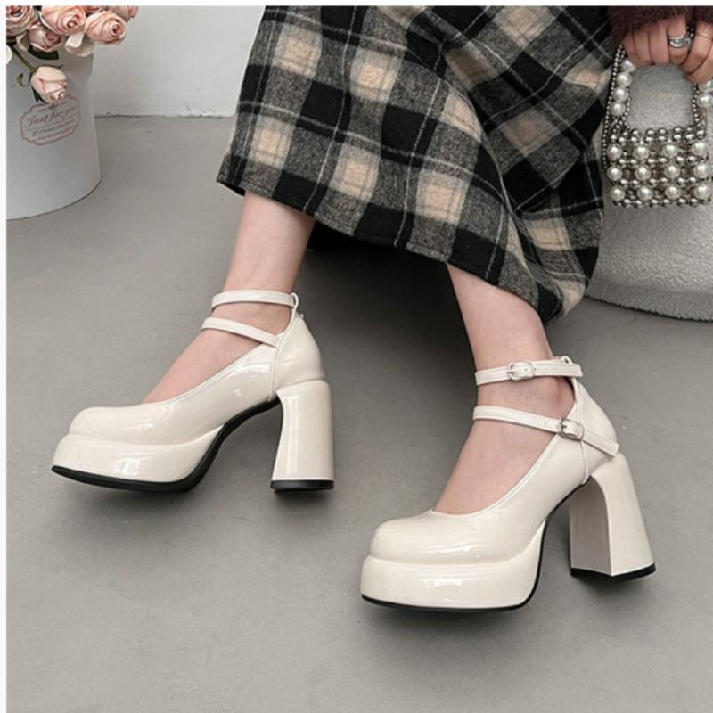 Women Pumps Shoes Cross Strap Ladies Shallow Dress Mary Jane Shoes Female Elegant High Heel Footwear Platform Heels Zapatillas