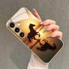 Sunset Beach Wild Horse Pattern Glass Phone Case Suitable for Samsung for GalaxyS26 S25 S24 S22 S21 S20FE Ultra Plus 5GAnti Drop