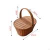 Picnic Basket with Lid Rattantype Handle HardSided for Storage, Shopping 45x30cm