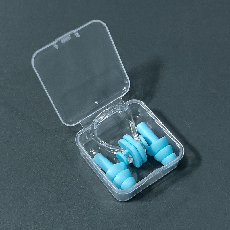 Nose Clip Earplug Set with Soft Silicone Three-layer Waterproof Swimming Equipment