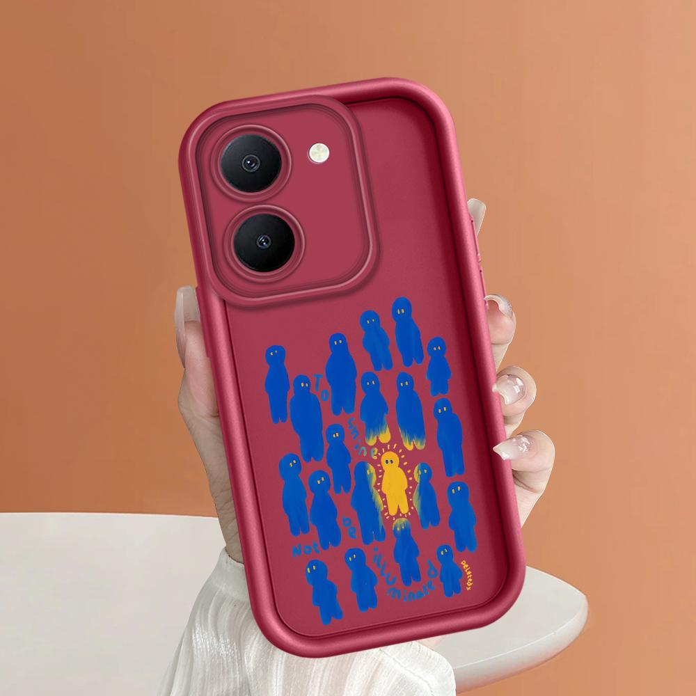 Soft Silicone Square Ladders Cartoon Pattern Full Cover Camera Protection Shockproof Case for iPhone Infinix Tecno Vivo