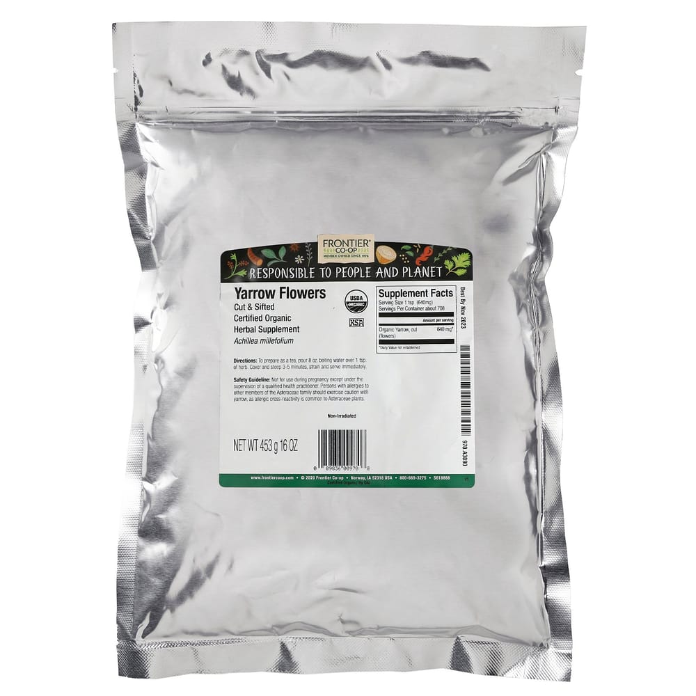 iHerb Frontier Natural Products Cut & Sifted Yarrow Flower 453g (16oz)