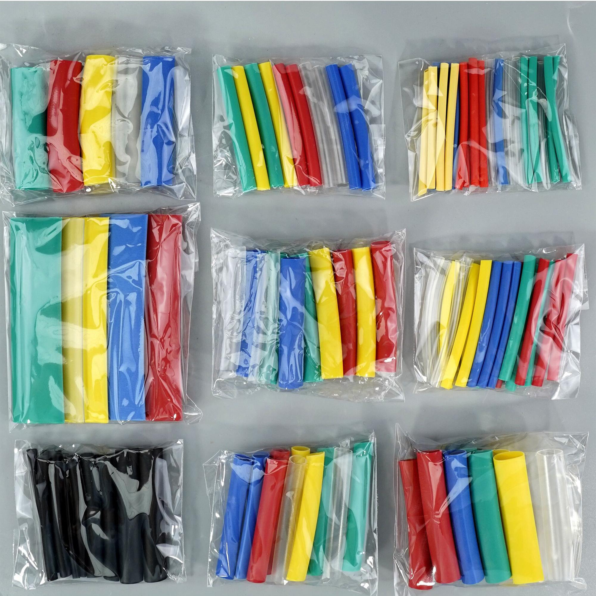 

3:1 Термозбіжна трубка з клеєм всередині 100 шт 8 розмірів 1,6/2,4/3,2/4,8/6,4/7,9/9,5/12,7 мм Обгортка для дроту та кабелю Набір