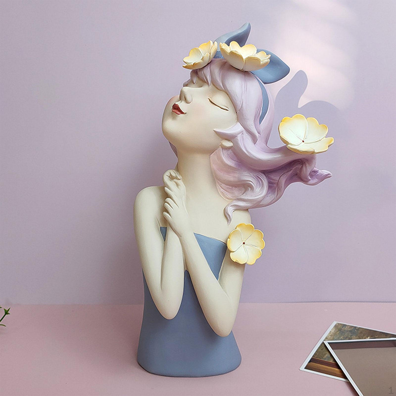 

Статуэтка девушки из смолы коллекционная поделка для домашнего декора скульптура настольное украшение шкаф Blue Clothes