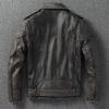 Genuine Leather Jacket Men Real Cowhide Biker Jacket Slim Fit Retro Short Zipper Motorcycle Coat