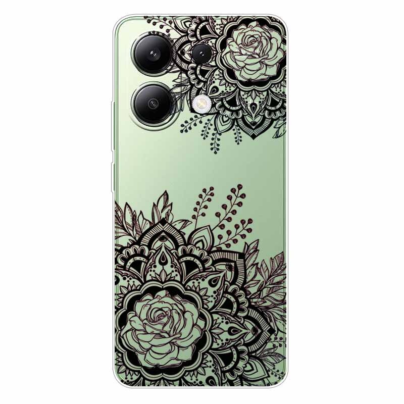 For Xiaomi Redmi Note 13 4G Case TPU Clear Soft Cute Girl Paint Cover For Redmi Note 13 4G Case Note13 Transparent Silicone