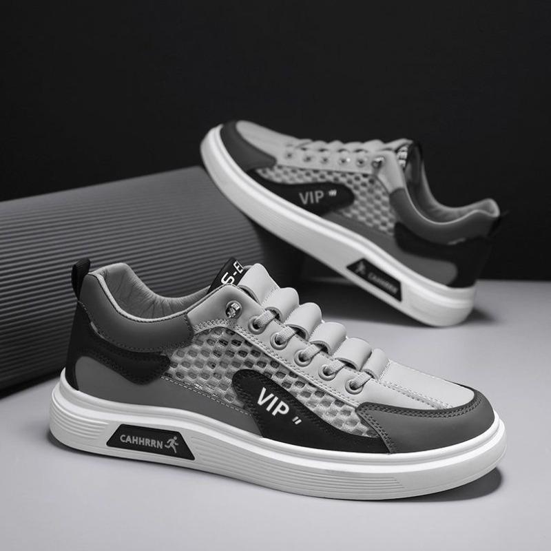 Men Non Slip Mesh Skate Shoes, Breathable Upper Casual Athletic Board Sneakers