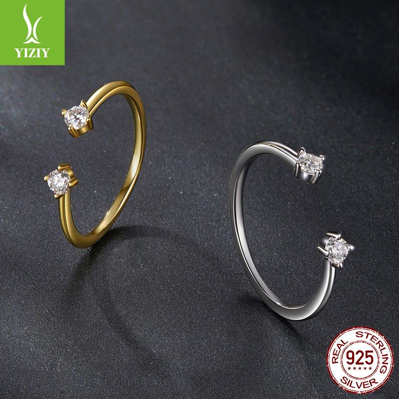Simple And Exquisite Moissanite Open Ring, Fashionable And Versatile S925 Sterling Silver Ring Can Be Stacked.