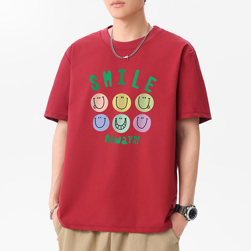 

12 цветов больших размеров Всегда улыбайся мужская футболка с короткими рукавами 100% хлопок уличная футболка XXXL винный