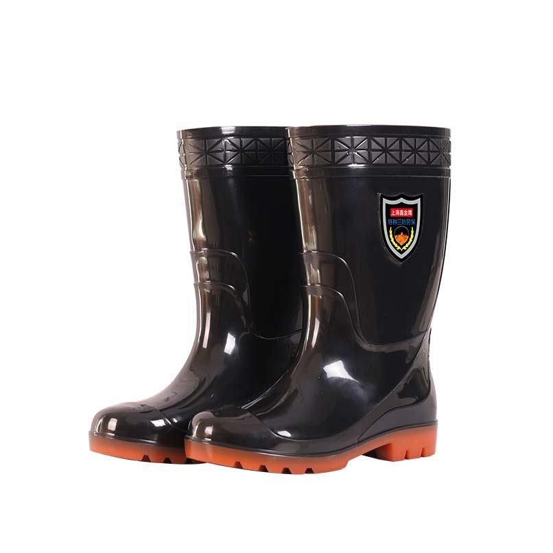 rain boots rain shoes men's medium tube men's industrial and mining warm rain boots black waterproof, non-slip and wear-resistant acid