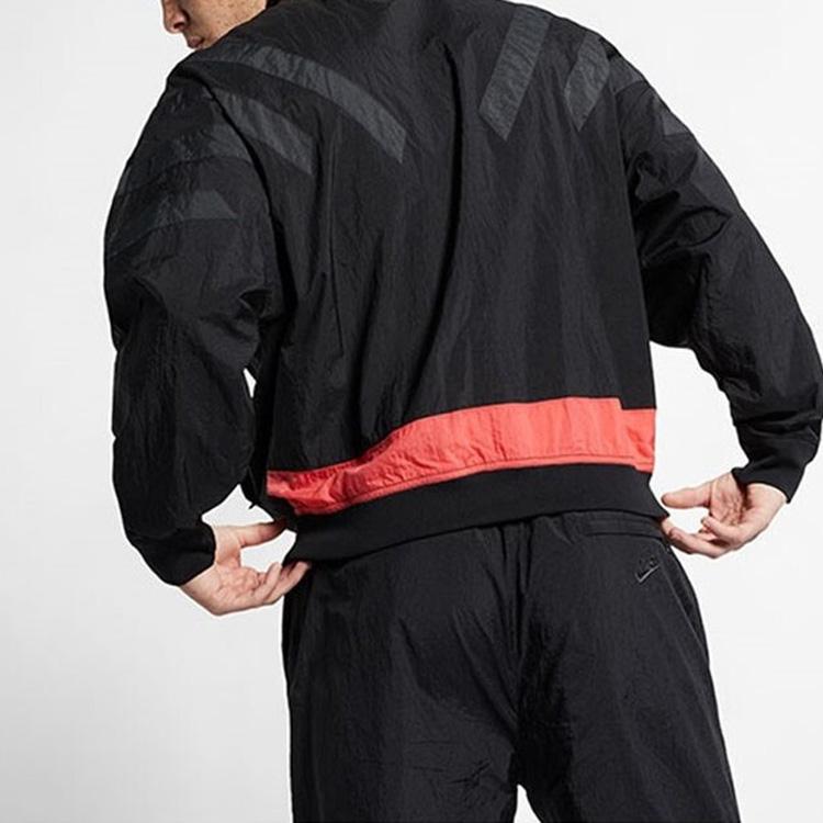Air Jordan 6 Srt Lgc Nylon Jacket Full-Zip Stand Collar Outerwear Men Jacket Black BV5406-010