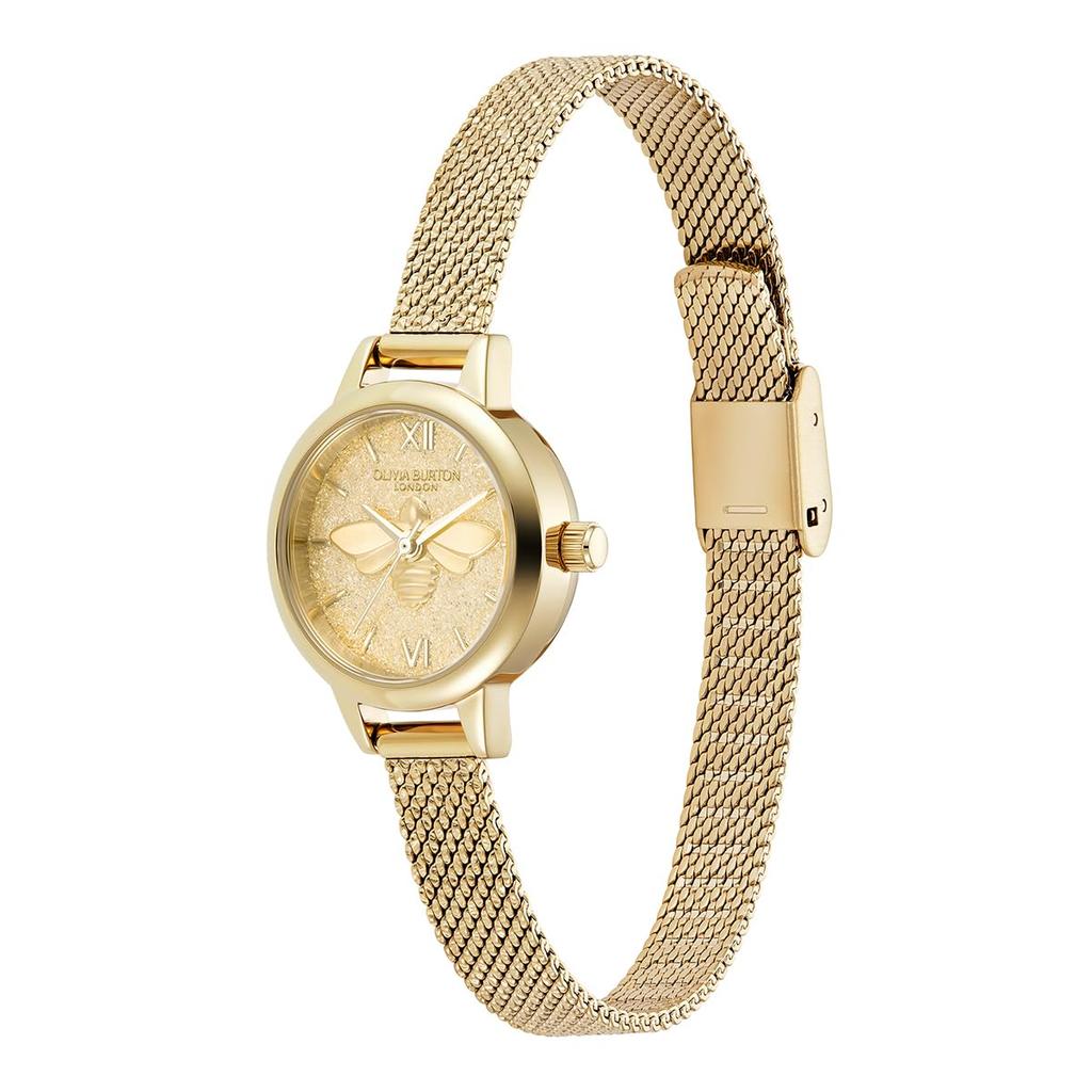 Authorized Dealer Olivia Burton Watch 24000230 Signature Mini Lucky Bee Champagne Glitter Gold Mesh [OLIVIA BURTON] Women's