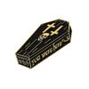 Wish You Were Here Skull & Cross Coffin Black Enamel Pin