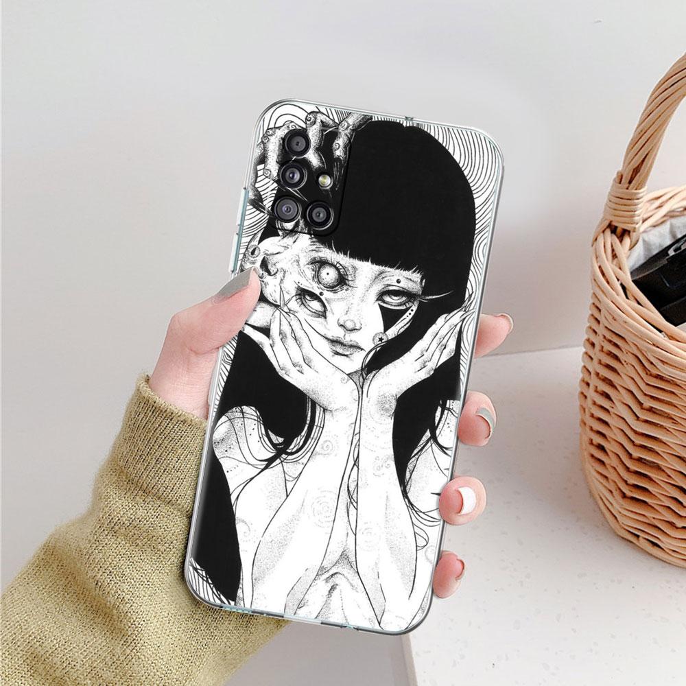 Soft Phone Case For Samsung Galaxy A51 A21s A71 A12 A31 A52 A41 A32 A02s A11 A72 A52 Clear Back Cover Funda Junji Ito Tomie Tees