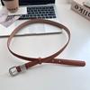 Women's Fashion Korean Style PU Leather Belt Simple Versatile Trendy Waistband Pin Buckle Thin Belt Dresses Decoration