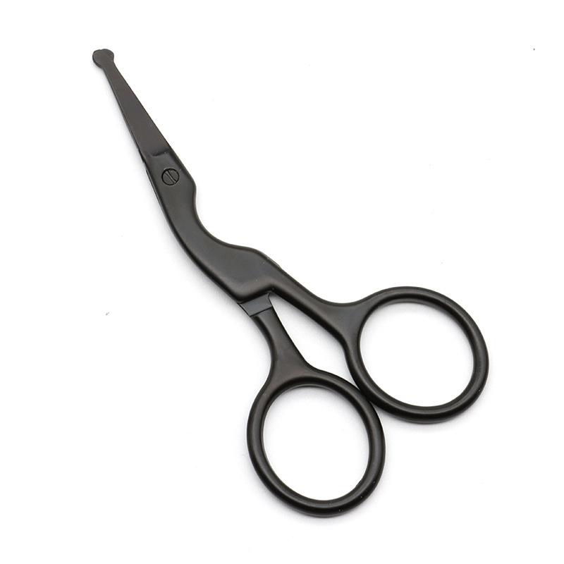 Nose Ear Hair Removal Stainless Steel Facial Small Scissors for Men Women Curved and Rounded Safe Clippers for Nose Hair Cutting