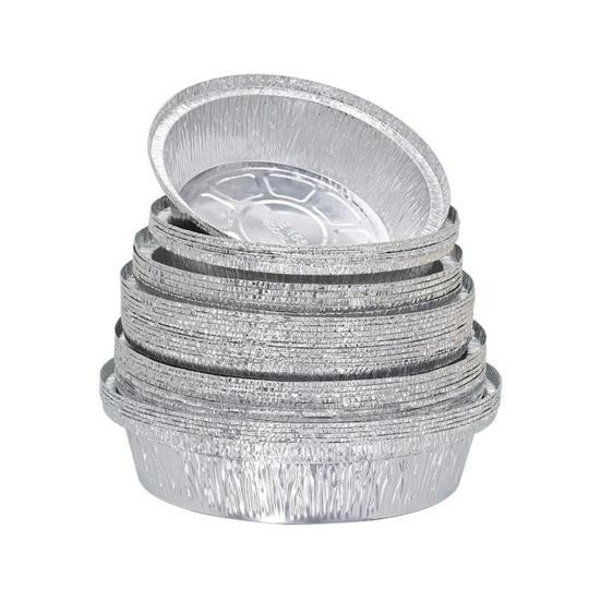 10Pcs 6/7/8 Inches Aluminum Foil Pan Waterproof Oilproof Non Stick Kitchen Disposable Tinfoil Baking Pan Egg Tart Mold Daily Use