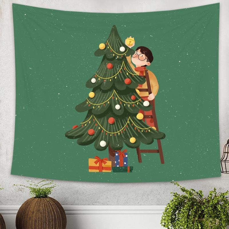 Tapestry Christmas Pine Tree Decoration Hanging Cloth Festive Background Cloth Atmosphere Wall Tapestry