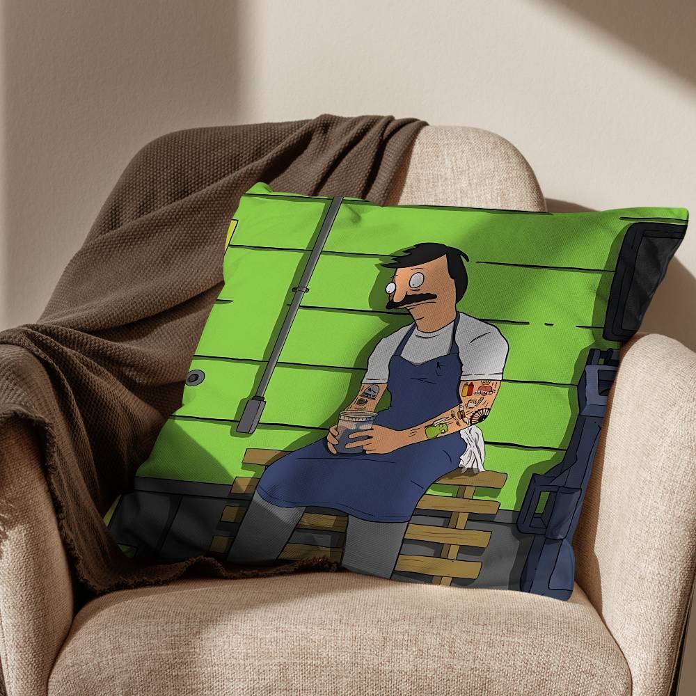 Insomnibob Bobs Burgers Pillow Case Antidustmite Pillowcase Invisible zipper silky short plush Sofa cushion cover