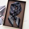 Women Square Scarf Silk Feeling Neckerchief Bandana Lady Spring Shawl Scarves Wrap Head Kerchief Hair Band Ties