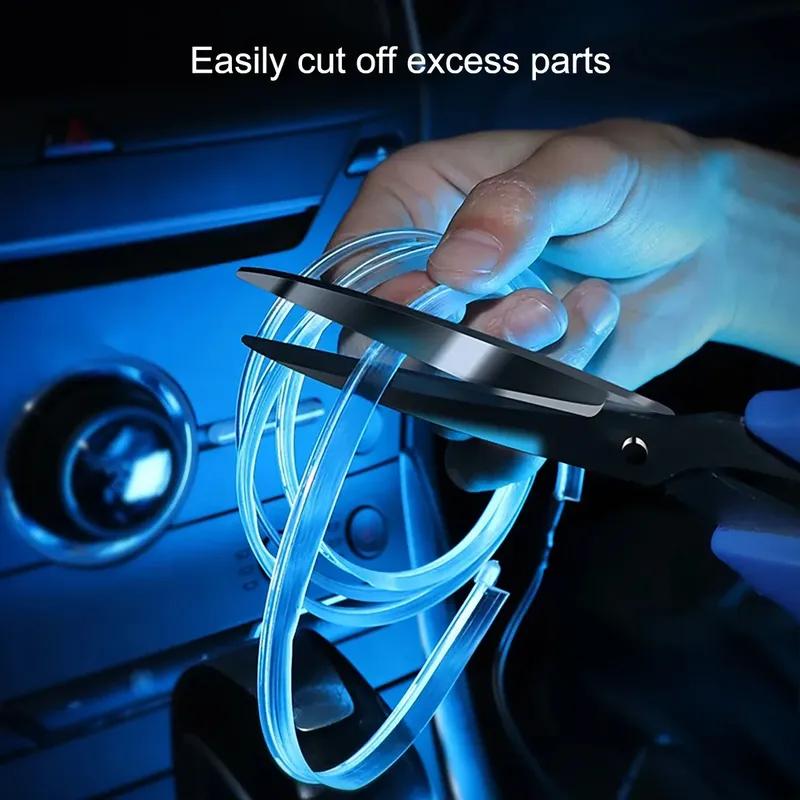 3M Car Interior Ambient LED Light Strip Invisible USB Flexible Neon Interior Lights Assembly RGB APP For Car Decoration Lighting
