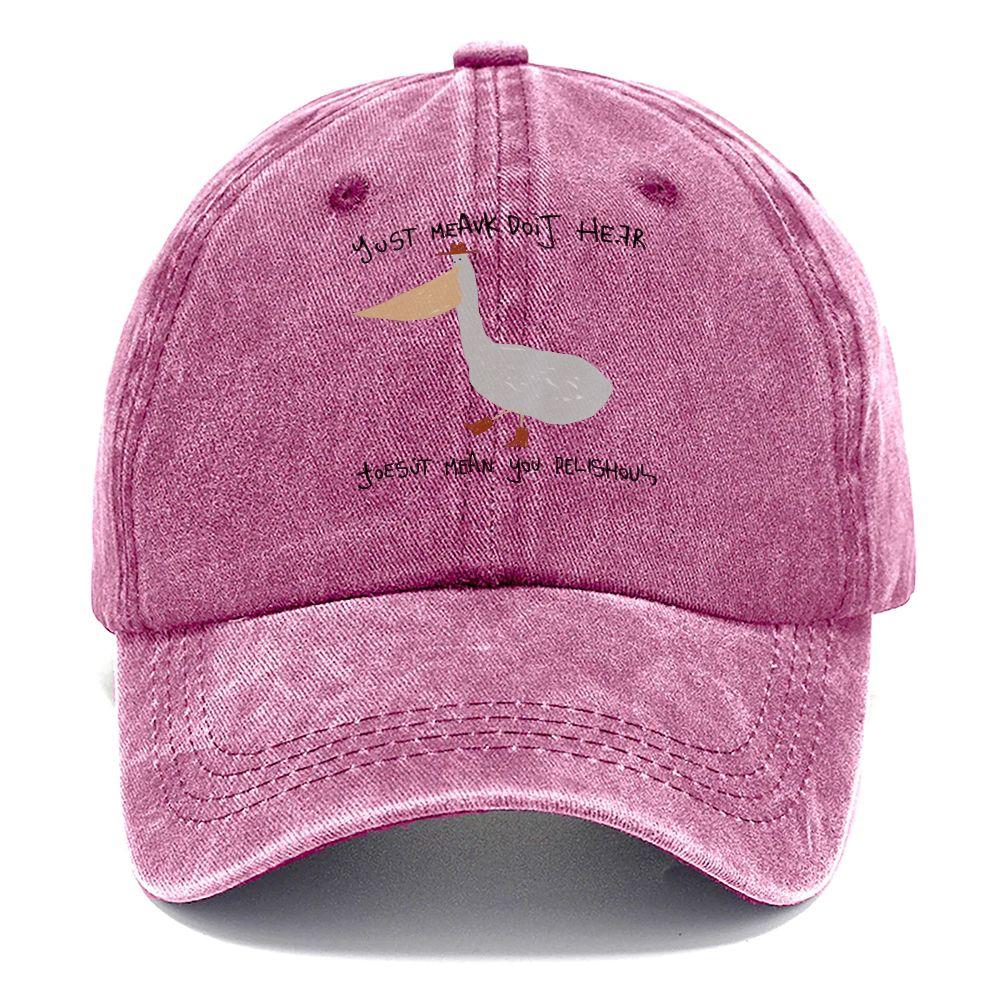pc Retro Washed Distressed Baseball Cap Unisex Printed Cowboy Goose Pattern Daily Outdoor Fun Hat
