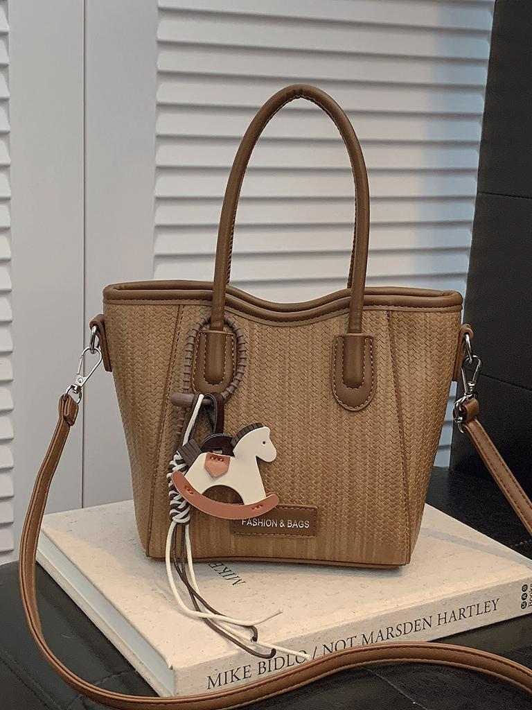 Premium sense contrasting color bucket bag temperament women's summer commuting leisure tide single shoulder oblique span bag