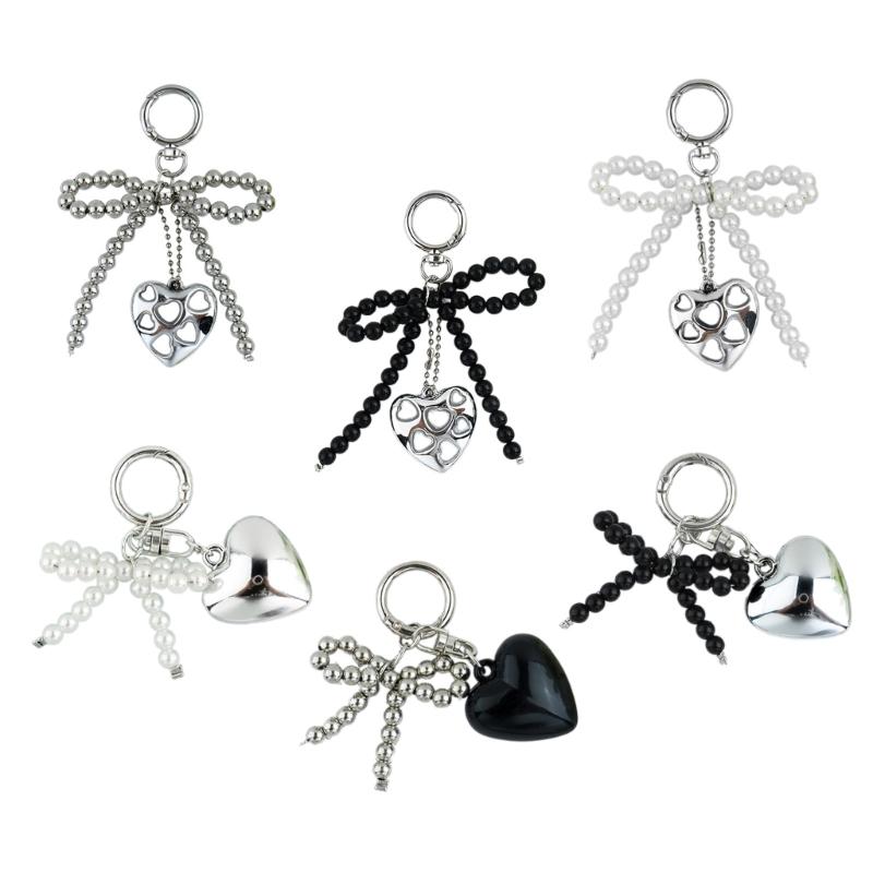 Butterfly Heart Phone Lanyard Bows Pendant Phone Charm Colorful Keychain Stylish Ornament Backpack Jewelry for Women
