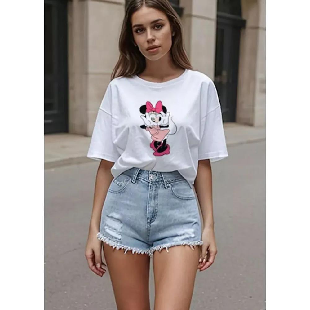 Fashion Versatile Women s Cotton Top Casual Loose Short Sleeve Daily Comfort T-Shirts Women’s S
