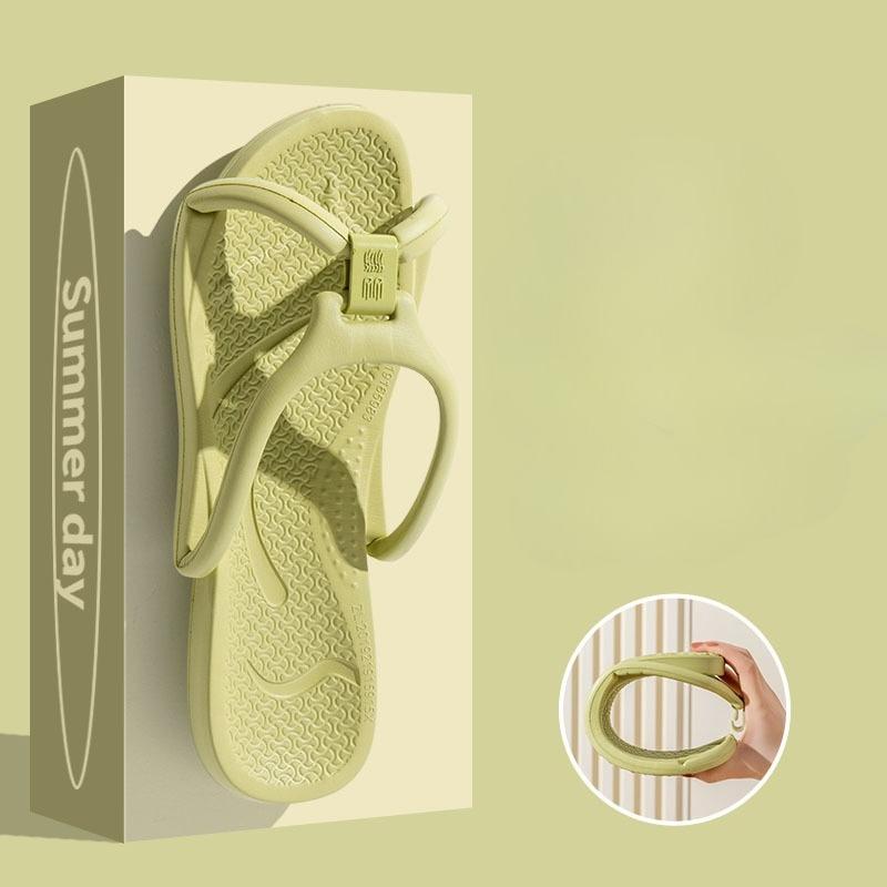 

Fashion Foldable Travel Slippers for Couples Non Slip Hotel Indoor Bathroom Home Use Men Women 45-46 зелёный
