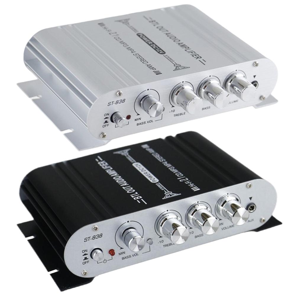 2.1 Channel HiFi Audio Amplifier with Subwoofer Output Stereo Bass Sound Amplifier 20Wx2+40W 12V for Home Car Meeting Theater