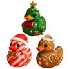 Christmas Duck Figurine Gingerbread Christmas Tree Duck Ornament Desktop Candy Cane Duck Statue for Festive Decoration Xmas Party Stocking Fillers