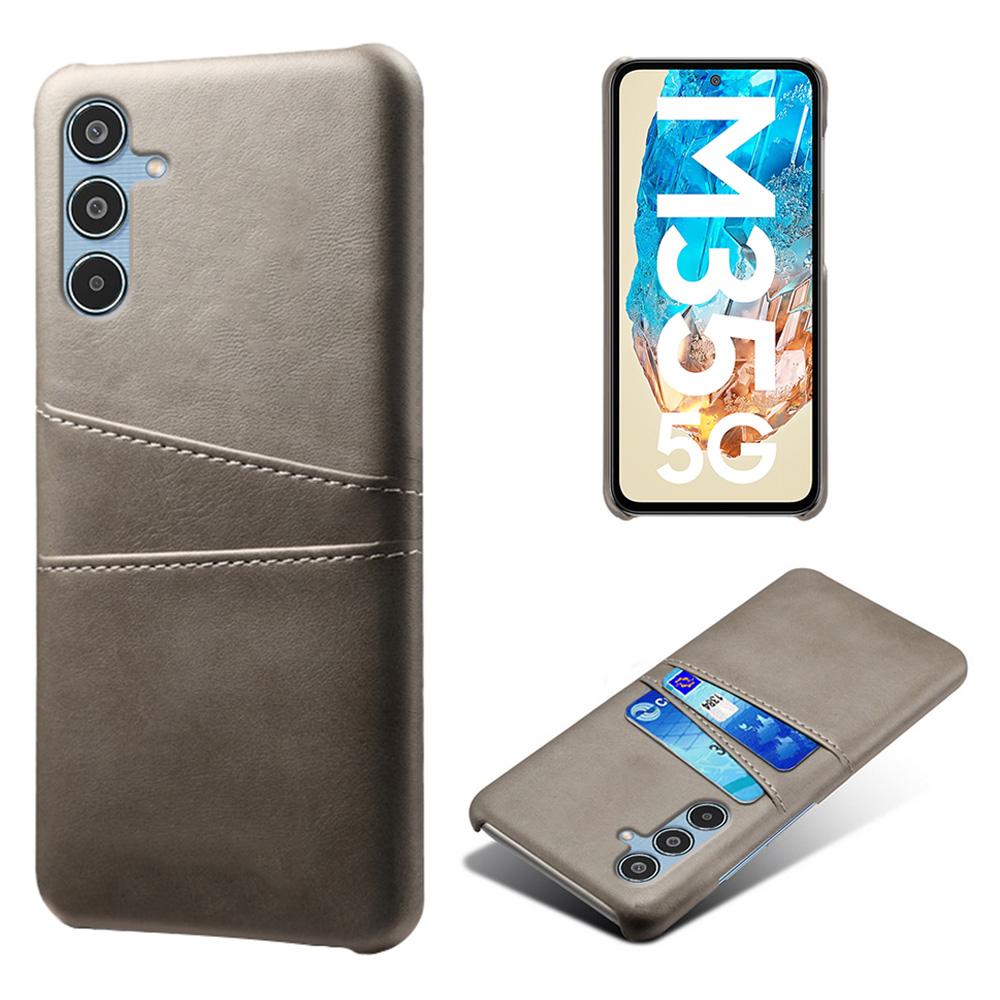 For Samsung Galaxy M35 5G Case Dual Card Slots PU Leather+Hard PC Phone Cover