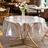 Clear Round Tablecloth Plastic Table Protector Waterproof Oil-Proof Table Cover PVC Table Cloth for Round Table Home Parties