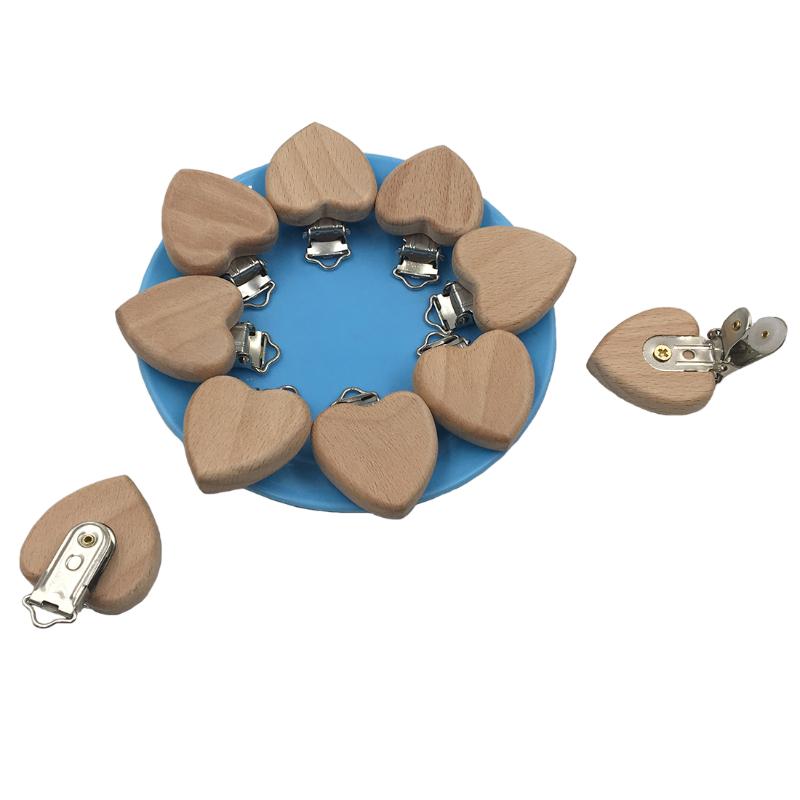 Natural Beech Wood Baby Pacifier Clips Dummy Clips DIY Pacifier Chain Accessory