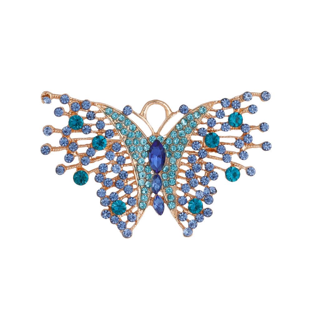 European-American Creative Butterfly Brooch: Colorful Diamond-Inlaid Alloy Chest Ornament
