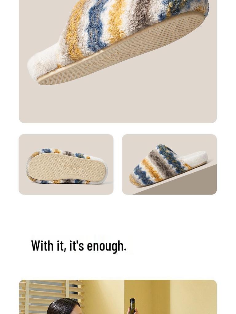 Ant's Love Plaid Fashion Comfortable Home Couple Style Closed-Toe Cotton Slippers for Men and Women - Autumn & Winter Collection