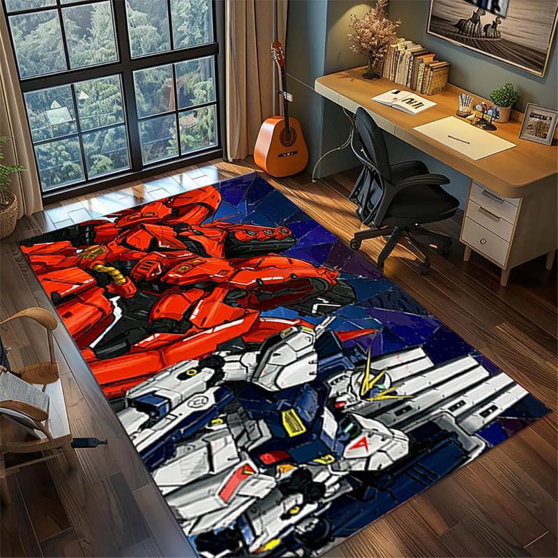 

Gundam Bedroom Floor Mat Large Area Non Slip Washable Rug Gamer Room Decor 60x90cm