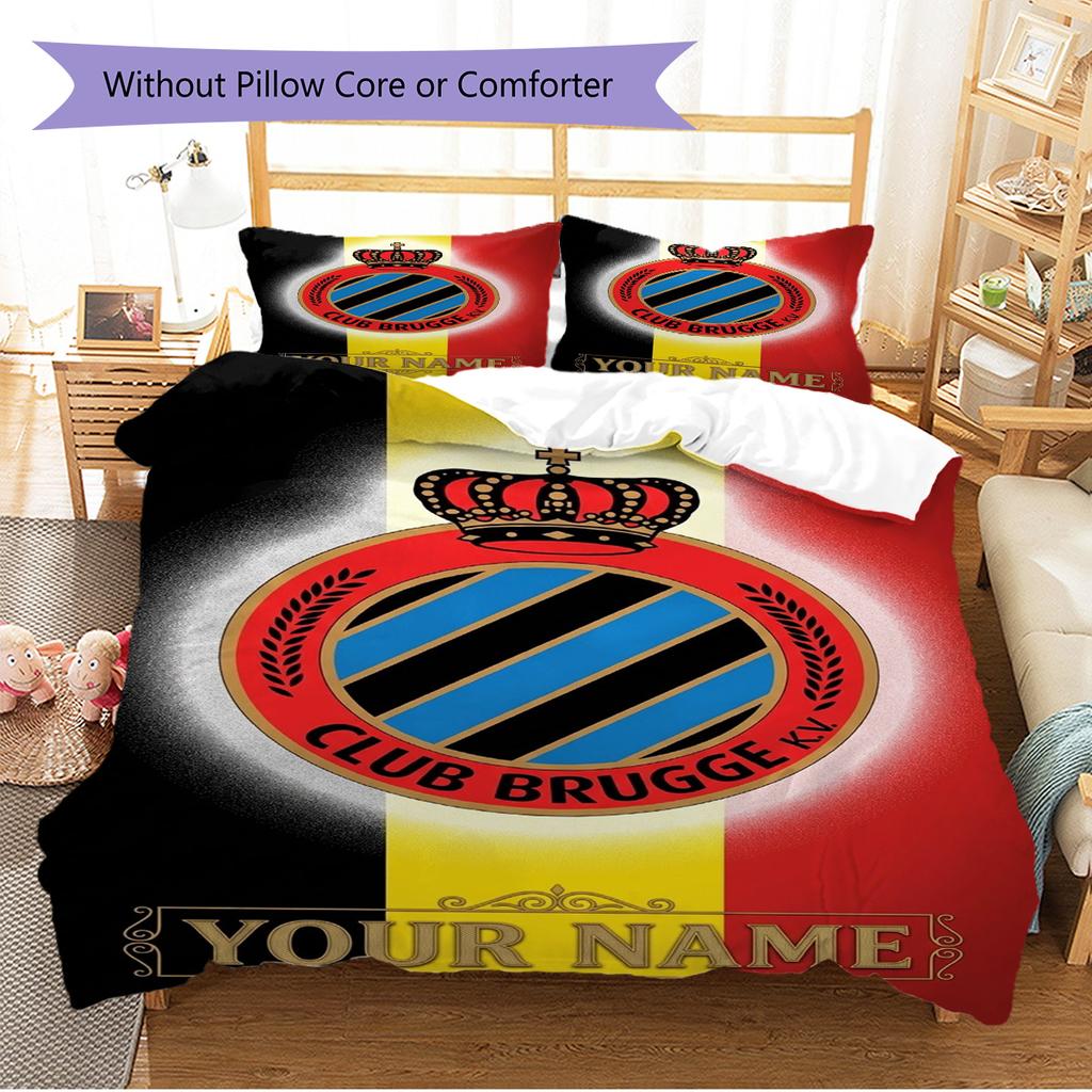 Name Custom Club Brugge Logo Pattern Bedding Set Quilt Cover Pillowcase Home Decor Gift (1 * duvet cover + 2 * pillowcase, without core)