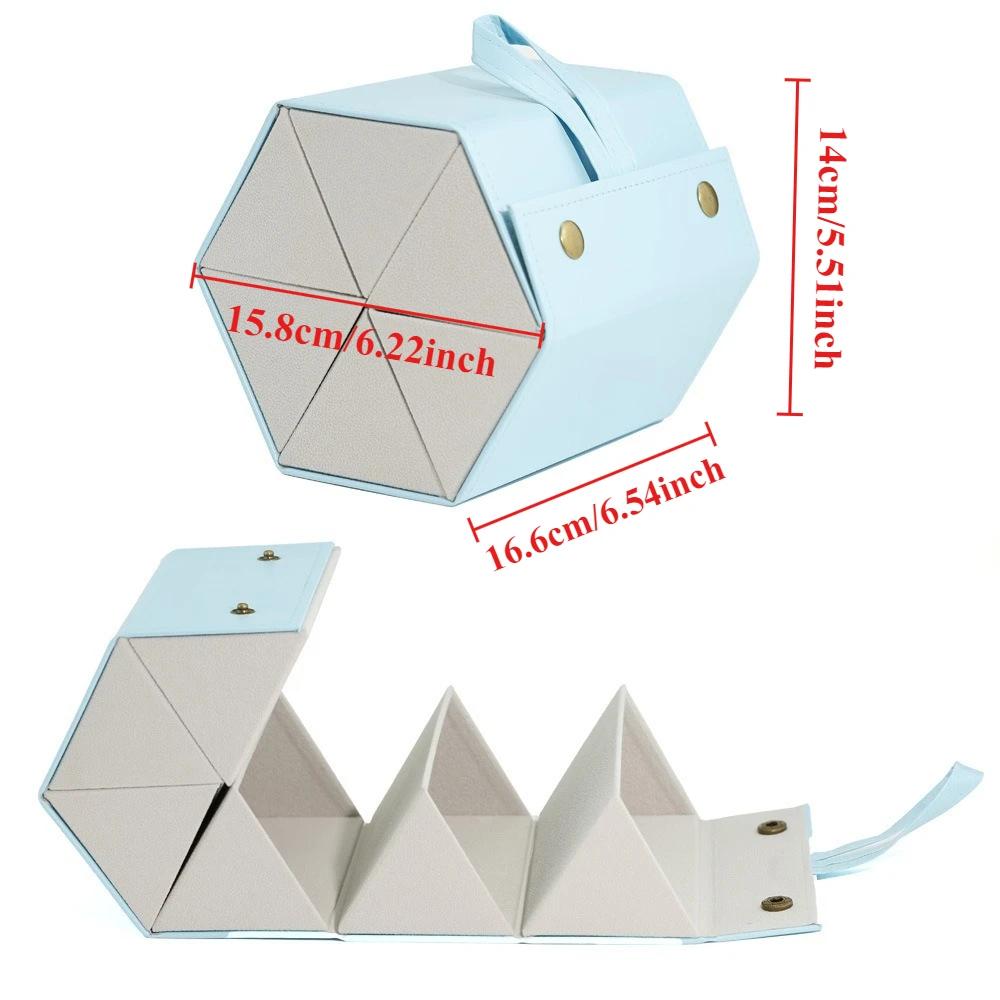 Portable Multi-Grid Foldable Glasses Organizer Travel Leather Eyeglasses Holder Display Storage Bags Jewelry Storage Organizer