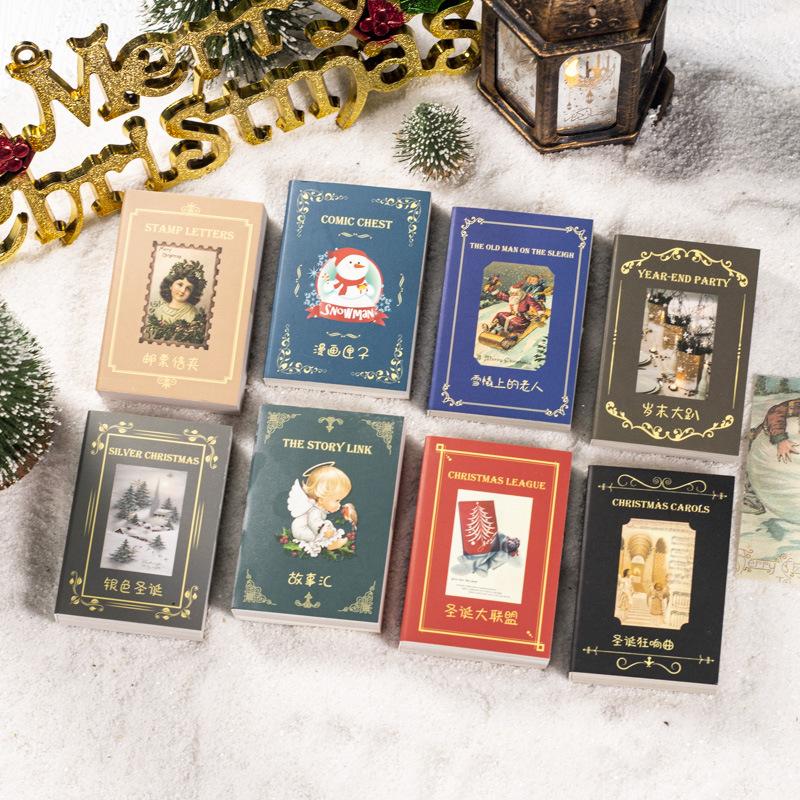 100 pcs Christmas theme Material paper book Mini Decorative Diary Album Scrapbooking accessories Junk Journal Supplies