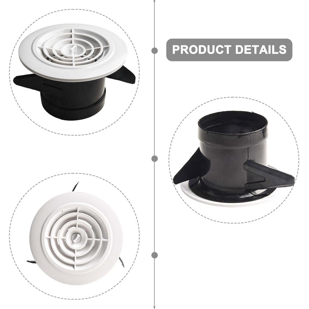 Round A-ir Vent 3 Inches Adjustable Pattern Screen Grille Cover Louver Abs Hood Round Exhaust Vents Heating Cooling A-ir