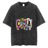 Acid Wash Casual Graphic TShirt for Women CNA Nurse Leopard Print Medical Assistant Vintage Short Sleeve Daily Fashion Tops