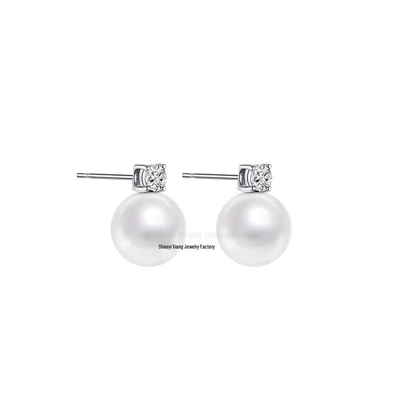 Elegant Diamond Pearl Stud Earrings: Luxury Design, Versatile Dangles