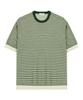 DRAW FIT Striped Texture Line Half Knit [Green]