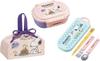Skater PEANUTS 80s Cafe Antibacterial Dishwasher Safe Soft Lid Tight Lunch Oval 360ml Trio Set and Lunch Character Set Box, Shape, (Chopsticks, Spoon,