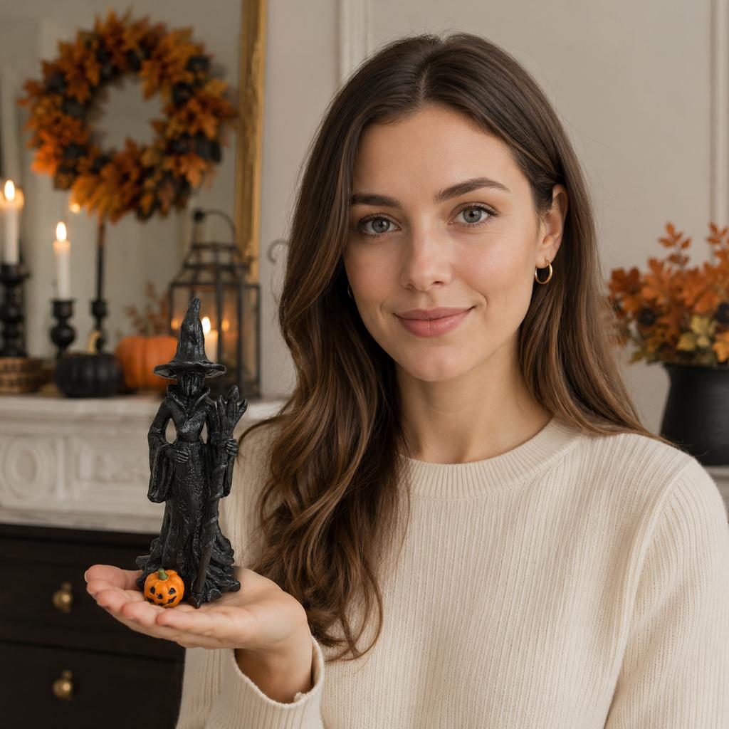Halloween Gothic Dark Witch Statue Resin Figurine for Home Decor
