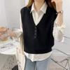 Knitted Vest for Women, New Korean Version, Loose and Stylish Layering Outfit, Sleeveless Sweater, Vest Outfit